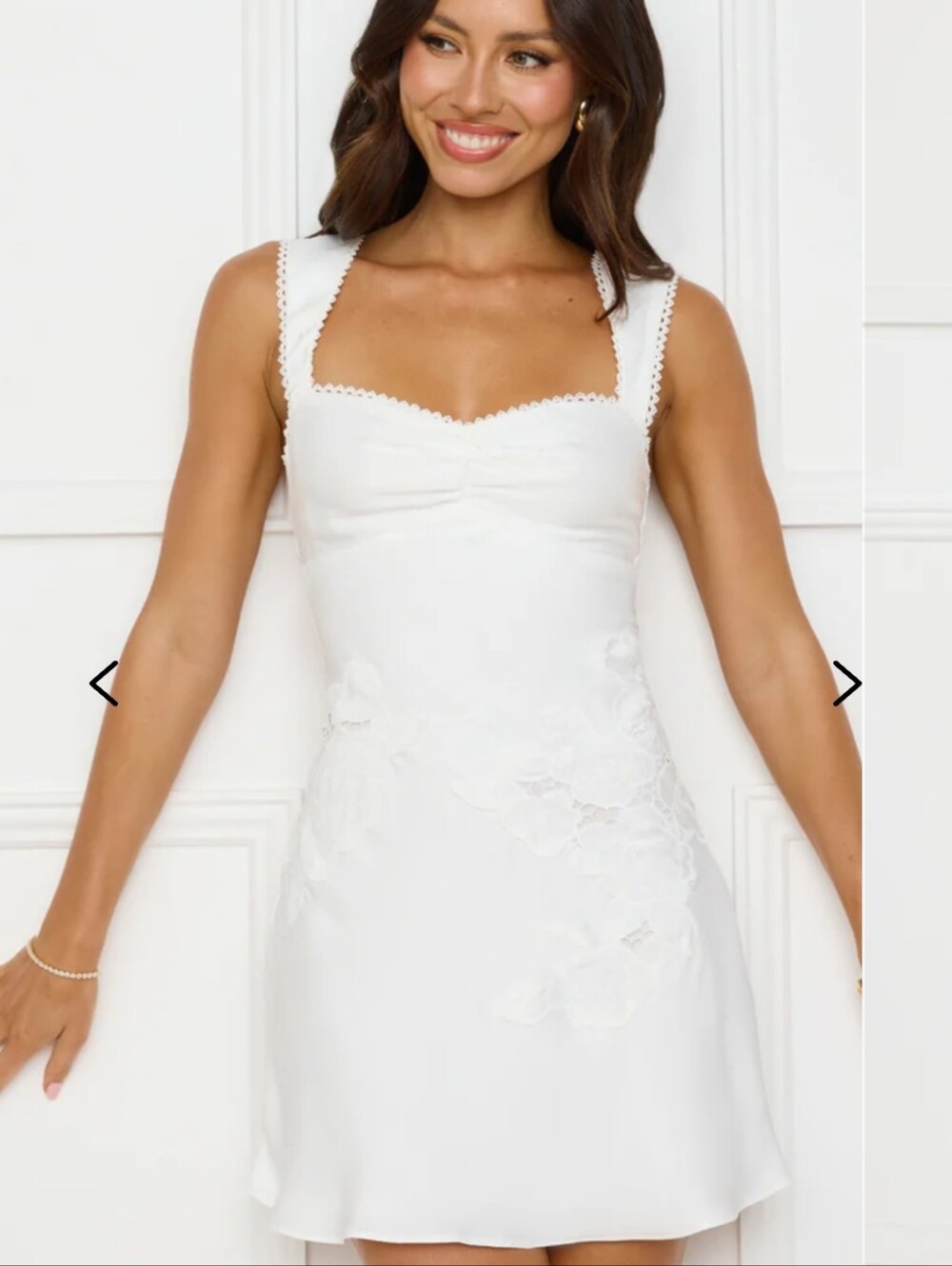 Exotic Flair Satin Mini Dress White